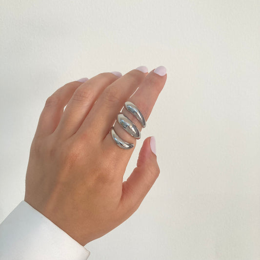 Spiral Layered Ring silver