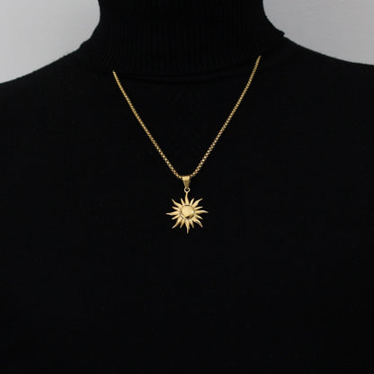 Sun Gold Pendant Necklace - Men
