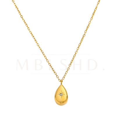 Zircon Oval Charm Necklace