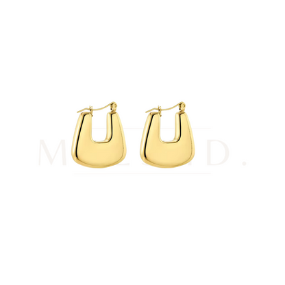 U Shaped Hoops -Gold-