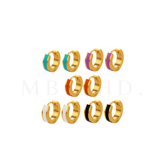 Small Enamel Hoop Earrings