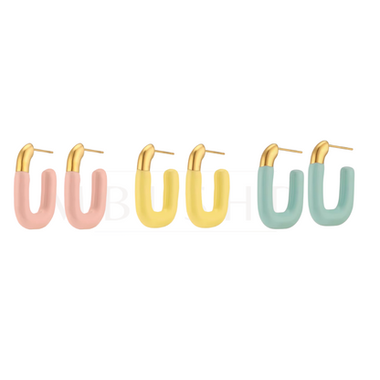 Pastel Colored U Earrings