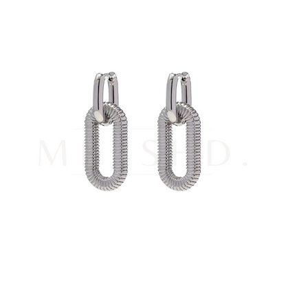 Double Layered Earrings -Silver-