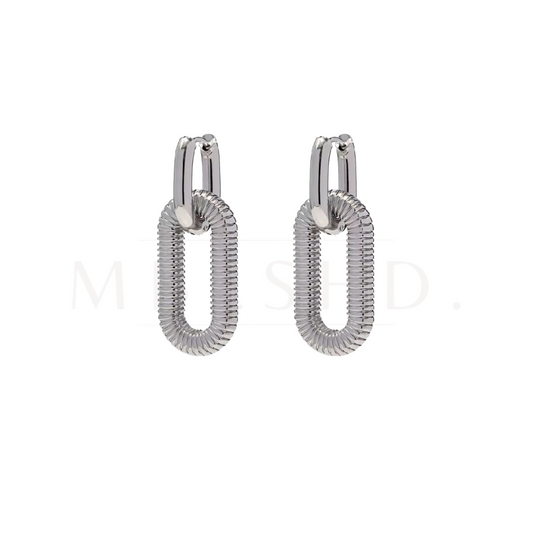 Double Layered Earrings -Silver-