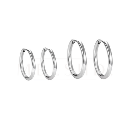 Simple small hoops -Silver-