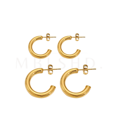 Lightweight Hoop Earrings -Gold-