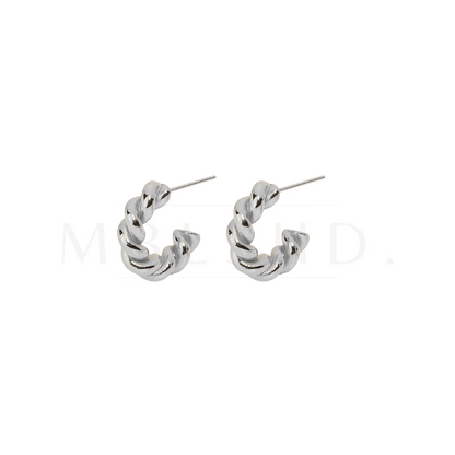 Twist Earrings-Silver-