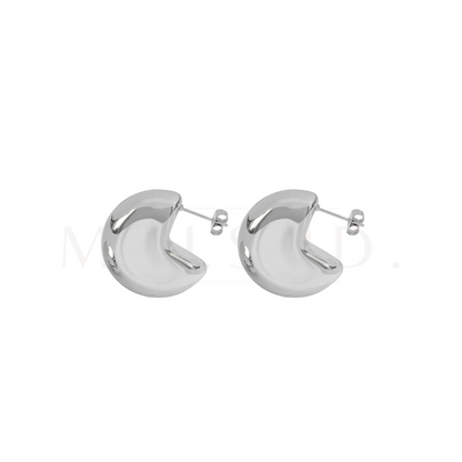 Bubbly Pacman Earrings -Silver-