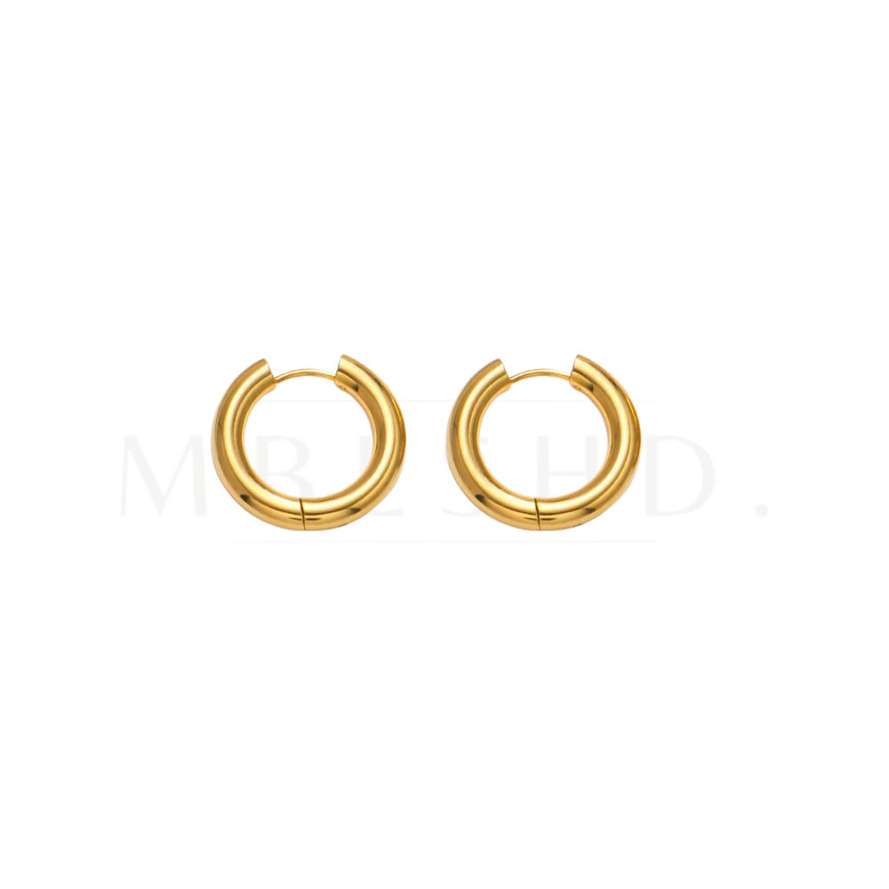 Small Chunky Hoop 18mm  - Gold -