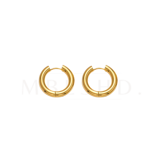 Small Chunky Hoop 18mm  - Gold -
