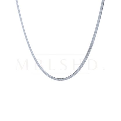 Herringbone Chain Necklace -Silver-