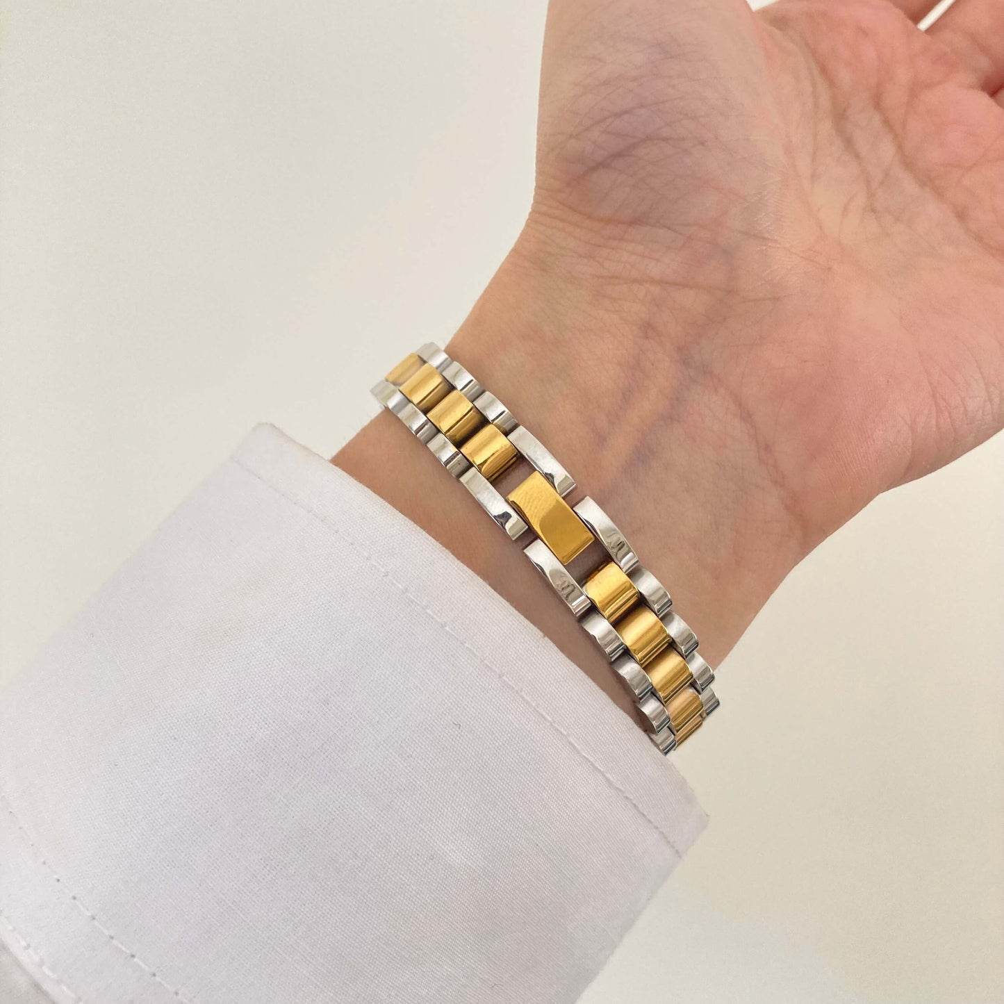 Gold&Silver Watch Strap Bracelet