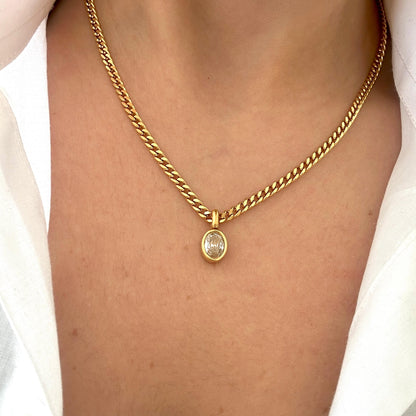 Oval & Cuban Chain Necklace
