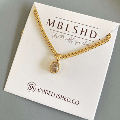 Oval & Cuban Chain Necklace