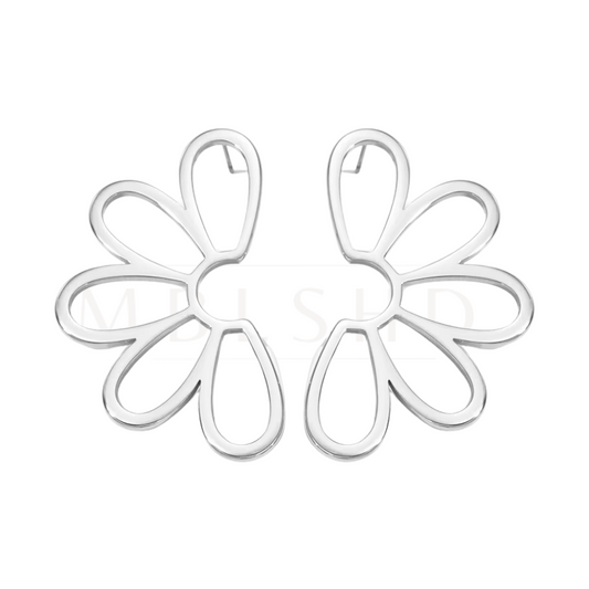 Flower Stud Earrings Silver
