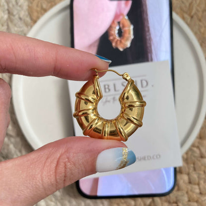 Bamboo hoop Earrings