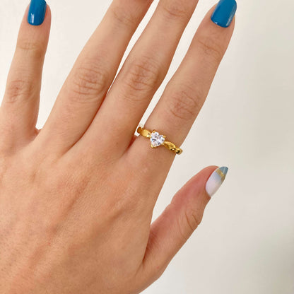 Heart Zircon Ring