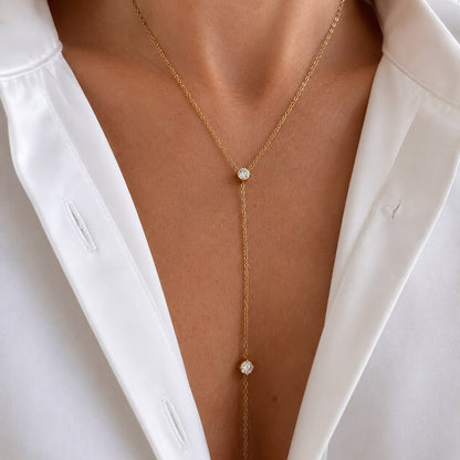 Dainty Zircon Y Shaped Necklace