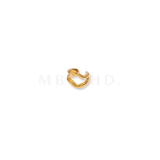 Double Layer Irregular Earcuff Gold