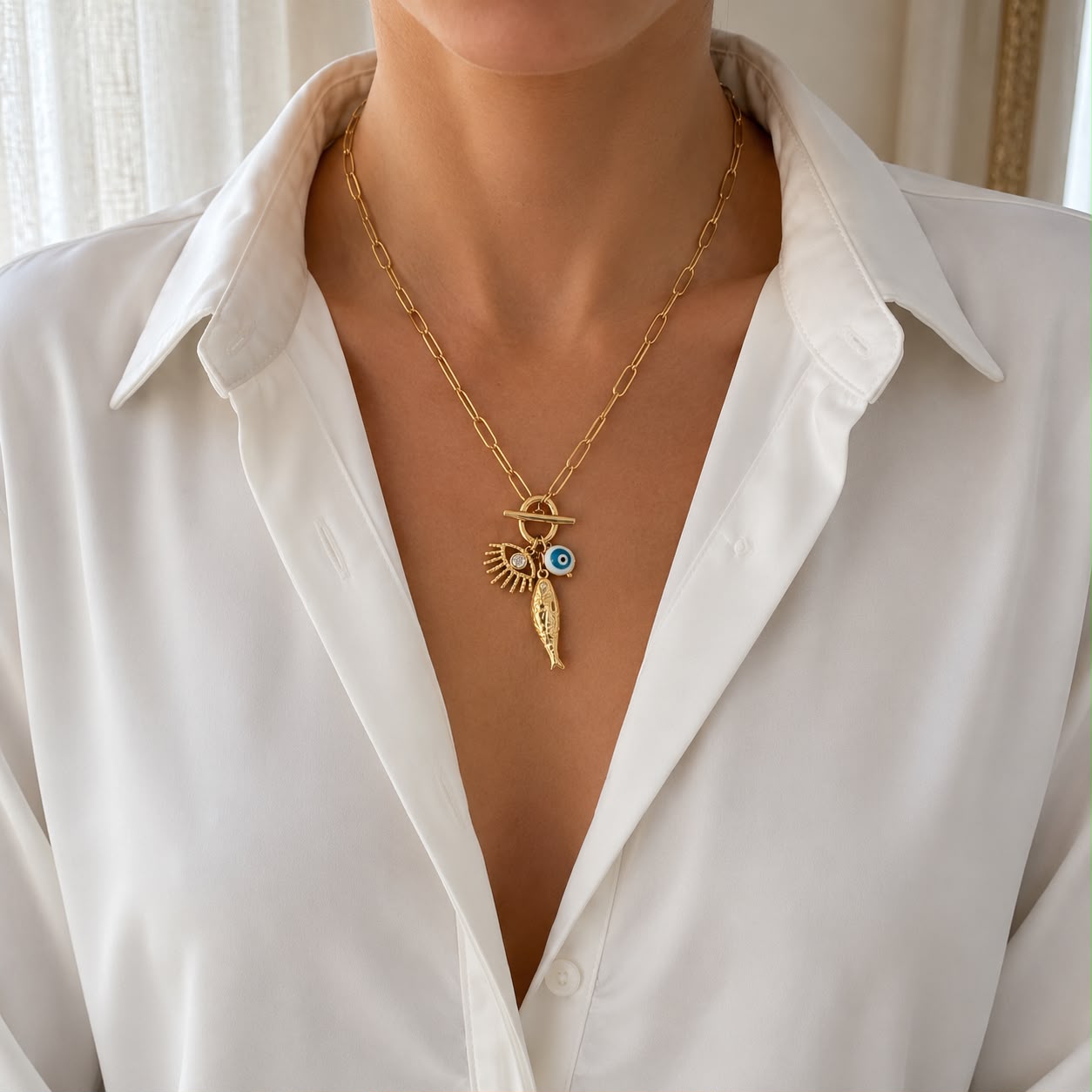 Blue Aura Charm Necklace