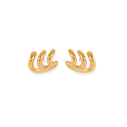 Three Layer Wave Earrings