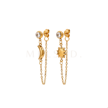 Mismatched Moon & Sun Earrings