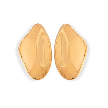 Statement Oval Earrings Gold