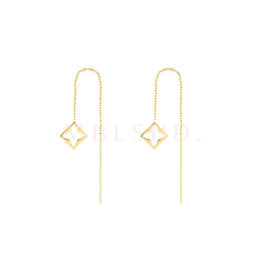 Hollow Blossom Chain Earrings