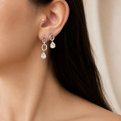 Asymmetry Luxe Drops Silver