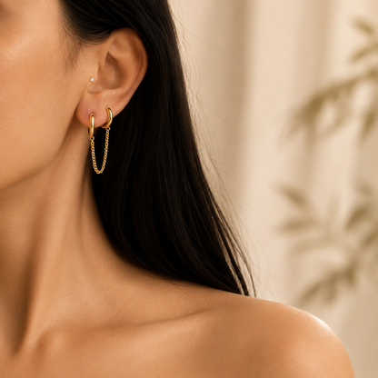 Double Connected Hoop Earrings