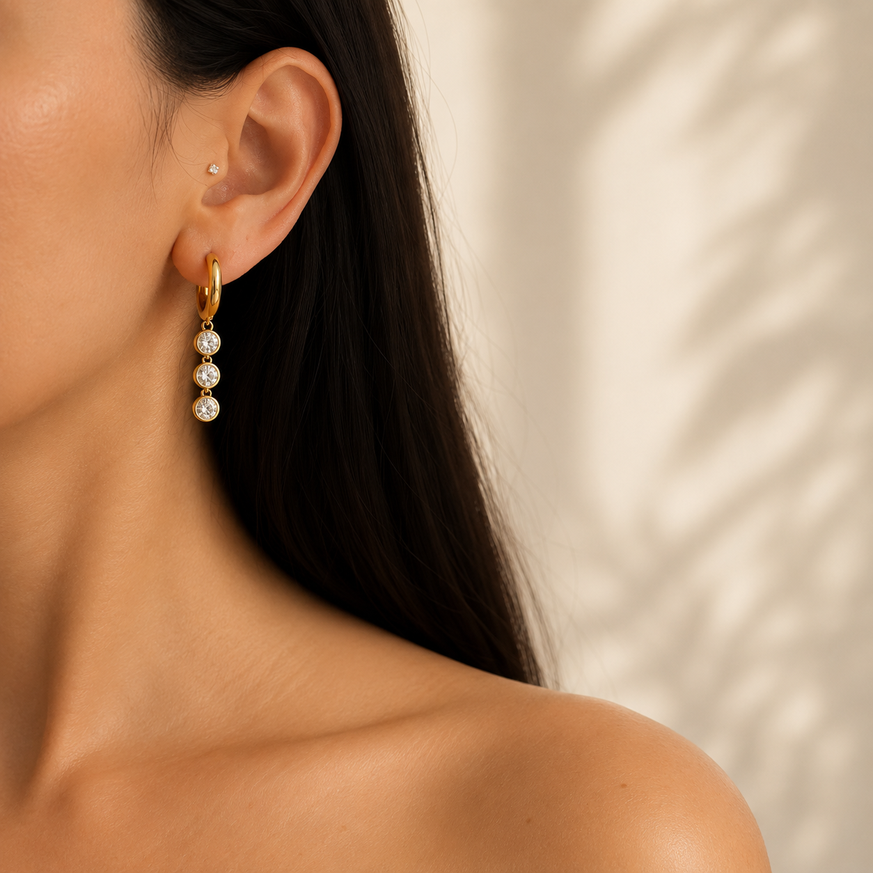 Golden Rain Hoop Earrings