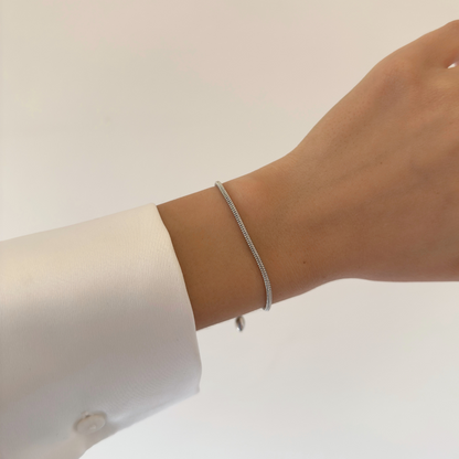Simple Silver Drawstring Bracelet