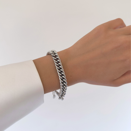 Chunky Cuban Chain Bracelet Silver