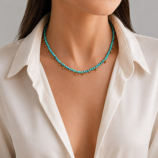 Turquoise Gold Accent Necklace