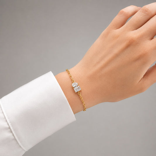 Double Stone Chain Bracelet