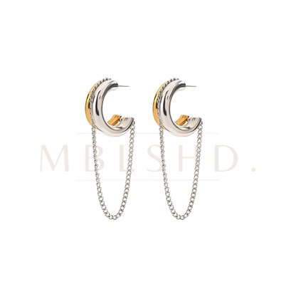 Gold & Silver Chain Hoop Earrings