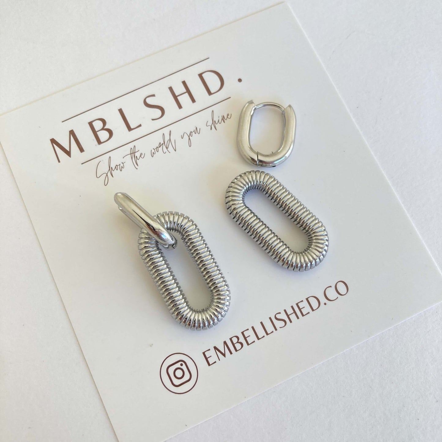 Double Layered Earrings -Silver-