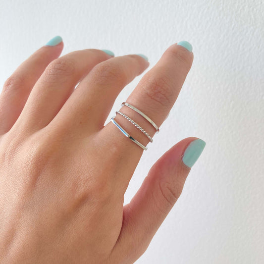3Pcs Ring Set Silver