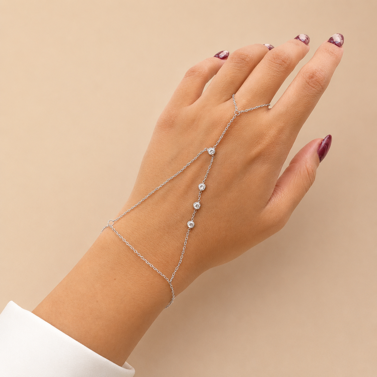 Stella Cascade Hand Chain Silver