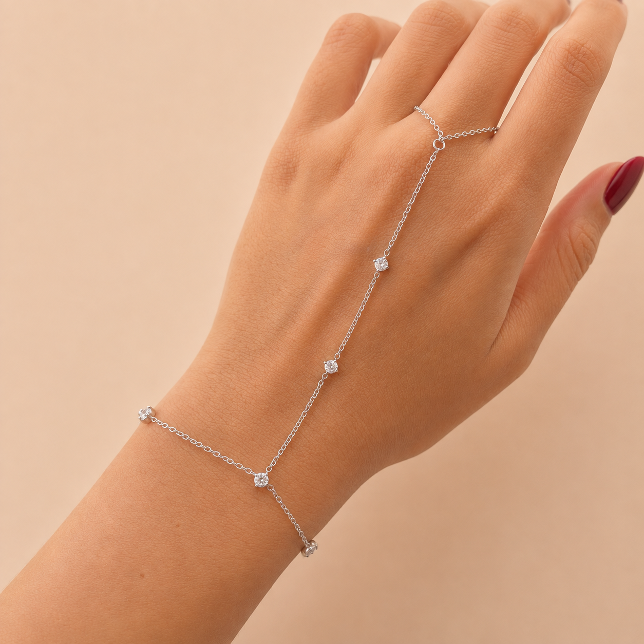 Constellation Stars Hand Chain Silver