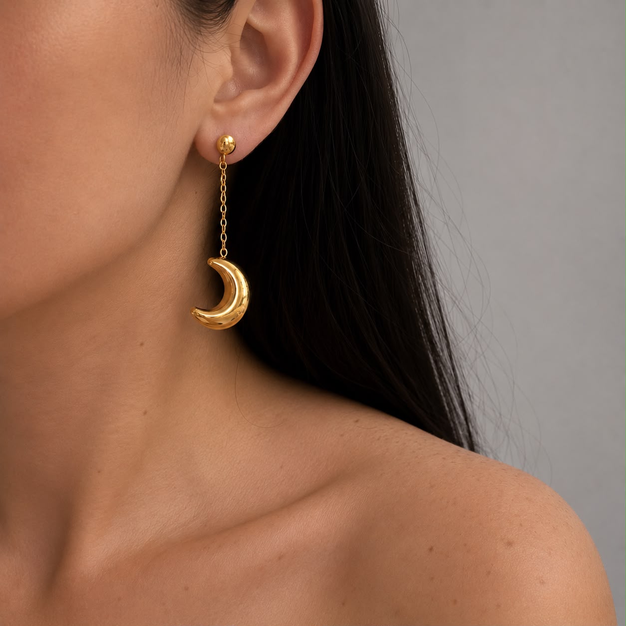Golden Luna Drop Earrings