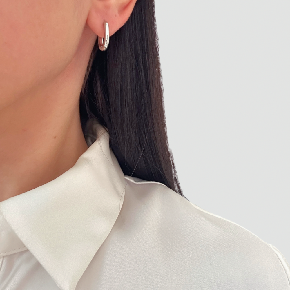 Double Layered Earrings -Silver-