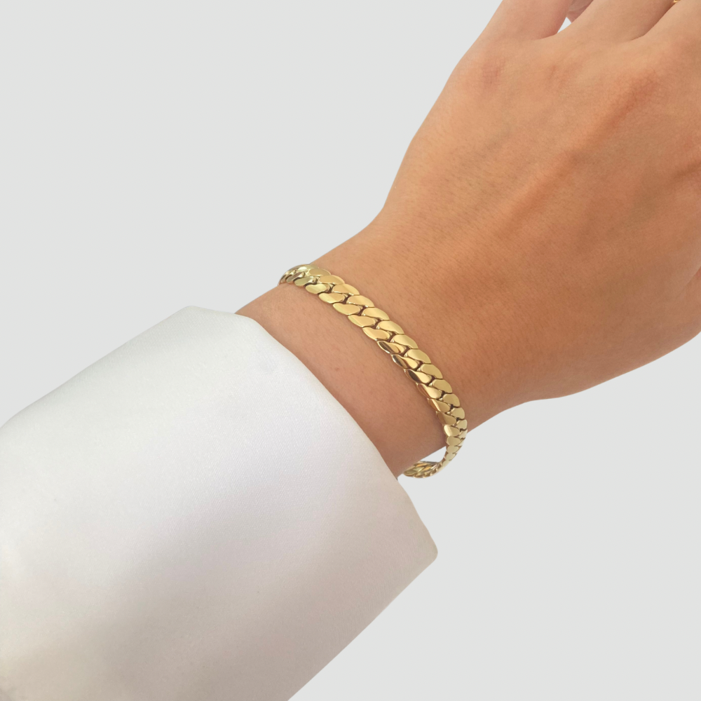 Thick Pressed Chain Bracelet