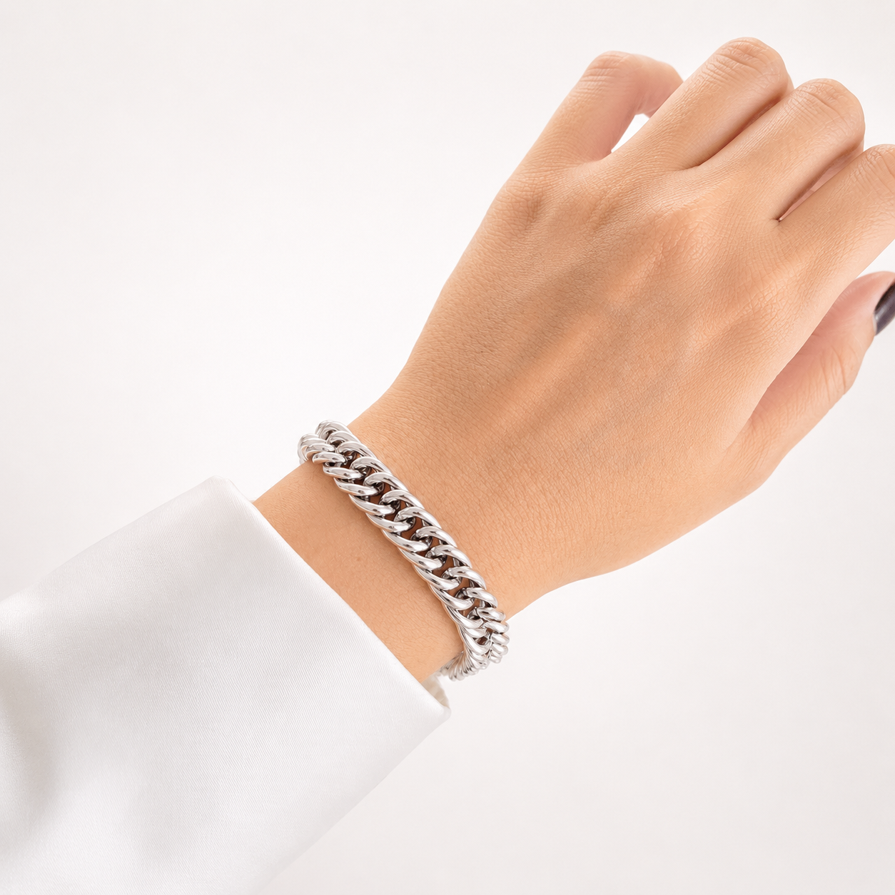 Chunky Cuban Chain Bracelet Silver