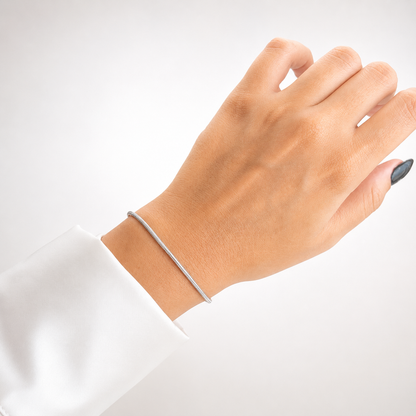 Simple Silver Drawstring Bracelet