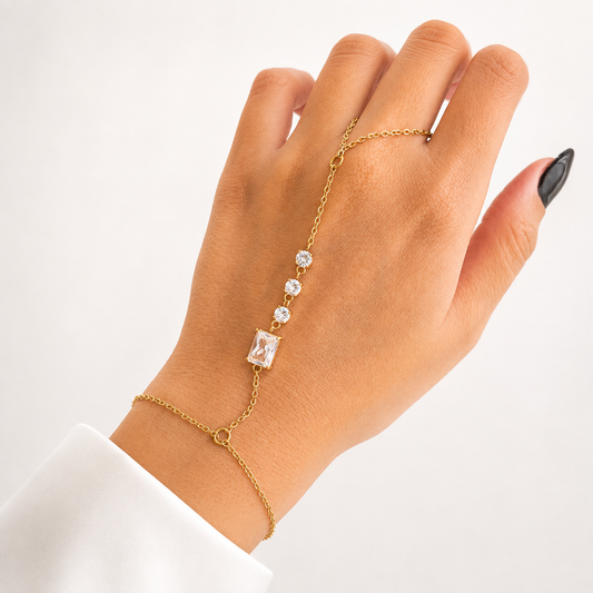 Baguette Cascade Hand Chain