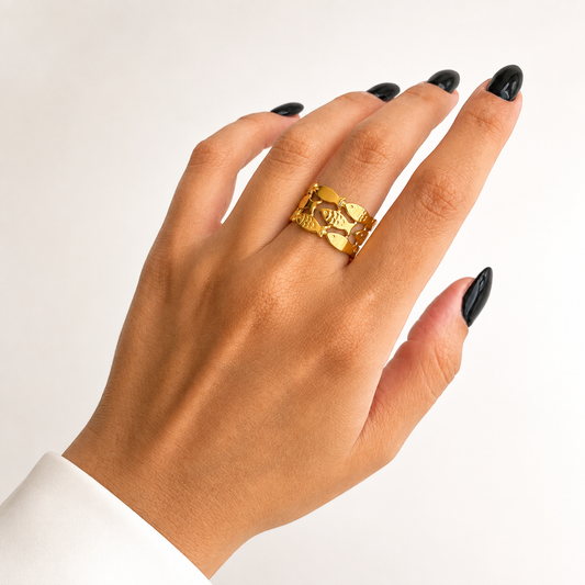 Tidal Fish Stack Ring