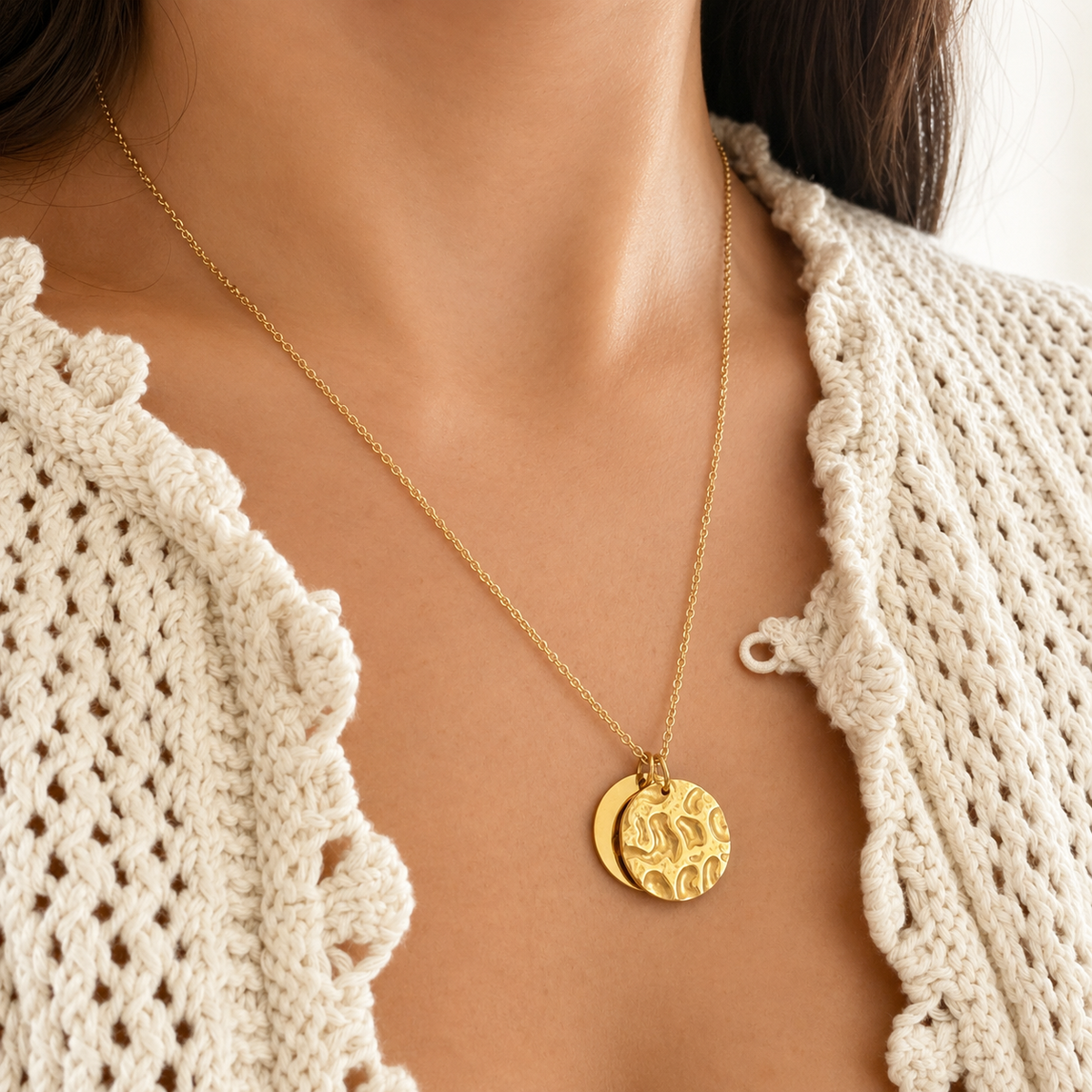 Double Charm Pendant Necklace