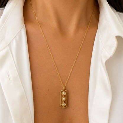 Zircon Stars Pendant Necklace