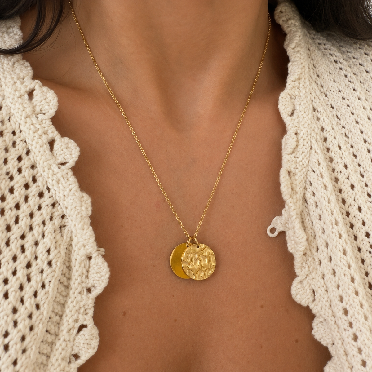 Double Charm Pendant Necklace